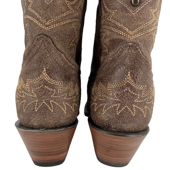 Corral Boots Women's 8M Brown Suede Leather Studded Ropers Cowboy Western Boots - Picture 9 of 16